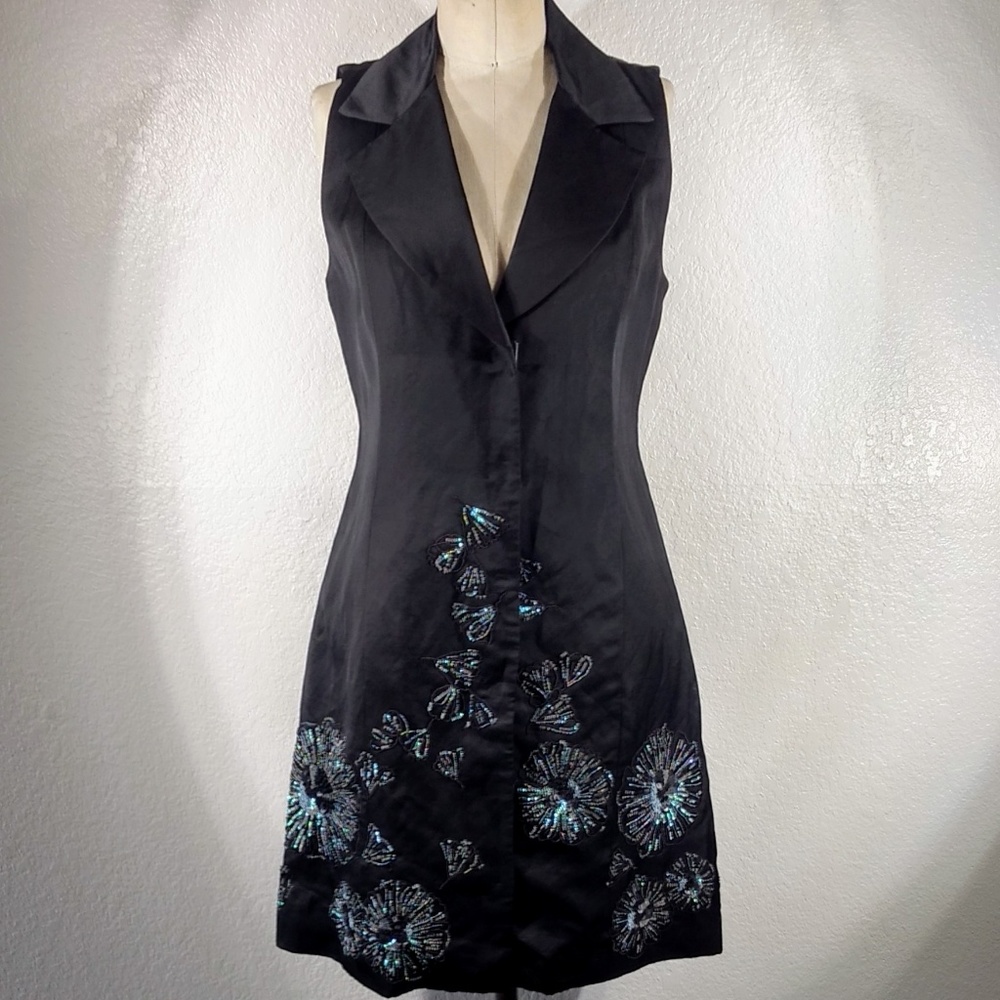 Biya by Johnny Was Sleeveless Flower of Life Silk Sequin Vest NWT